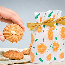 Load image into Gallery viewer, NUOBESTY 50pcs Drawstring Gift Bags Orange Candy Cookies Bags with Bow Food Storage Bags Snack Wrapping for Birthday Wedding Party Favor
