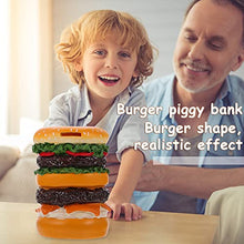 Load image into Gallery viewer, VOSAREA Resin Piggy Bank Burger Coin Bank Money Bank Cartoon Change Jar Decorative Resin Figurine for Home Desktop Ornament

