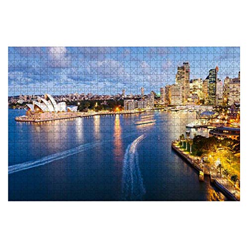 Wooden Puzzle 1000 Pieces Circular Quay Sydney Skylines and Pictures Jigsaw Puzzles for Children or Adults Educational Toys Decompression Game
