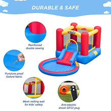 Load image into Gallery viewer, Valwix Inflatable Bounce House with Blower for Kids 3-5 y/o, Bouncy Castle w/ Waterslide &amp; Pool for Wet Dry Combo, Bouncer w/ Repair Kits, Fun Bounce Area with Basketball Hoop
