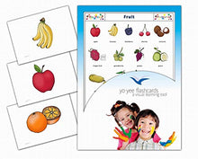 Load image into Gallery viewer, Yo-Yee Flash Cards - Fruit Picture Cards - Vocabulary Picture Cards for Learning English for Toddlers, Kids, Children and Adults
