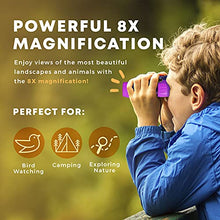 Load image into Gallery viewer, Promora Binoculars for Kids, Set with Magnifying Glass &amp; Compass Purple- Christmas Toys, Kids Binoculars for 3-12 Years Boys and Girls for Toddler, for Kids
