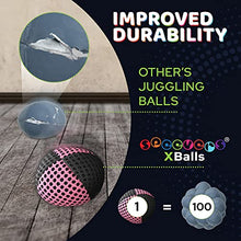 Load image into Gallery viewer, Speevers Juggling Balls for Beginners and Professionals Set of 3, 14 Colors Available, 2 Layers of Net and Carry Case, Xballs Juggling Balls (Black - Pink, 3.9 oz)
