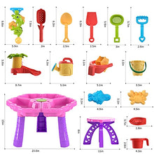 Load image into Gallery viewer, TEMI 3-in-1 Sand Water Table for Kids,Summer Toys Activity Table Sandbox Toy Sensory Table 28PCS Outdoor Toy Beach Play Table with Dolphin Water Wheel ,for Toddler Boys Girls
