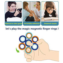 Load image into Gallery viewer, BESIACE Magnetic Finger Ring Stress Relief Magnet Toy Decompression Spinner Game Magic Ring Props Tools 3pcs/6pcs (3Pcs Blue)

