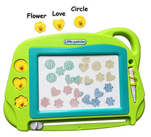 Load image into Gallery viewer, AiTuiTui Magnetic Drawing Board Mini Travel Doodle, Erasable Writing Sketch Colorful Pad Area Educational Learning Toy for Kid / Toddlers/ Babies with 3 Stamps and 1 Pen (Green)
