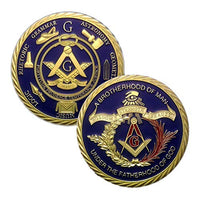 Masonic Challenge Coin for Freemasons Commemorative Coin 3D Design with case