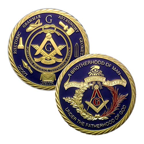 Masonic Challenge Coin for Freemasons Commemorative Coin 3D Design with case