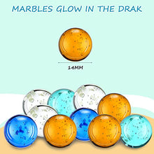 Load image into Gallery viewer, 40 Pieces Marbles Glow in The Dark, 0.55 Inch Luminous Marbles Bulk Colorful Glass Marbles Muticolors Glowing Marbles for Marble Run Outdoor Game DIY Home Decoration Adults Kids Boys Girls
