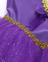 Load image into Gallery viewer, Yeahdor Girls Kids Circus Ringmaster Show Costume Tutu Skirt Shiny Sequins Leotard Dress Kids Halloween Cosplay Outfit Purple 12
