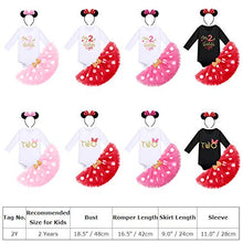 Load image into Gallery viewer, Baby Girl My 2nd Birthday Outfit Mini Bow Two Romper Sequins Polka Dot Tutu Skirt Mouse Ears Headband 3PCS Clothes Set for 1 Year Old Princess Cake Smash Photo Party Dress Costume Black - Two 2 Years
