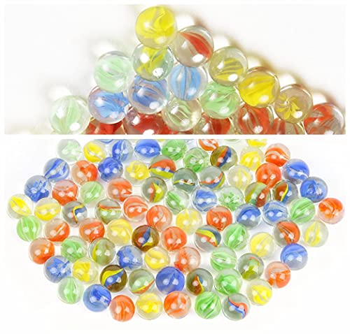 Color Mixing Glass Marbles 16mm Kids Marble Games Variety of Patterns DIY and Home Decoration (150PCS)