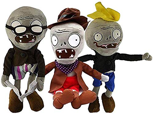 LZQ Plants Vs. Zombies 1 2 Stuffed Plush Toy Tall for Children, Geart Gift for Halloween, Christmas (Set of 3 Zombie B)