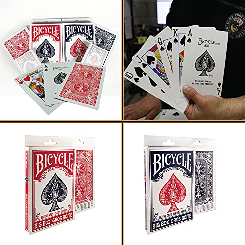 Bicycle Playing Cards Big Box Oversized Giant Jumbo Decks Size 7 Inches | Pack of 2 Great for Magic Tricks, Kids Seniors and Anyone who Loves to Have Fun!