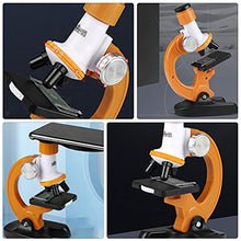 Load image into Gallery viewer, balacoo 1 Set Microscope Toy 1200X Compound Microscope Educational Toy Children Biological Toy for Kids Beginners Children Student ( Orange )
