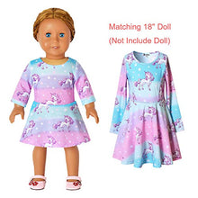 Load image into Gallery viewer, Star Unicorn Twril Dresses Matching Doll&amp;Girls Long Sleeve Birthday Gifts,4t 5t
