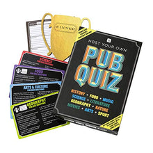 Load image into Gallery viewer, Pub Quiz at Home Kit | Host Your Own Games Night | Adults, After Dinner, Trivia, General Knowledge, Family, Friends, Teams, Questions, Christmas, Birthday, Present
