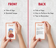 Load image into Gallery viewer, American Sign Language Flash Cards for Toddlers and Beginners - 180 ASL Flash Cards for Babies, Toddlers, Kids. ASL ABC Flash Cards Include Starter, Vocab and Common Sight Words. ASL Cards
