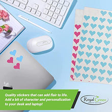 Load image into Gallery viewer, Royal Green Colored Decorative &amp; Cute Heart Stickers - Scrapbooking Stickers, Packaging Stickers, Arts &amp; Crafts Decorative Sticker Labels for Scrapbooks &amp; More - 0.5 inch, 350-Pack (Purple)
