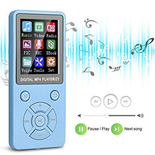 Load image into Gallery viewer, Portable MP3 MP4 Music Player,Mini Bluetooth Ultra-Thin Radio/Recording/Video/E-Book Student Music Player with Eight-Diagram Tactics Button,Support 32G Memory Card(Blue)
