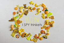 Load image into Gallery viewer, TomToy Yellow I Spy Trinkets for Rainbow I Spy Bottle/Bag, Colorful Miniatures, Mixed Buttons, Beads, Charms, 1-3cm, Set of 50
