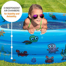 Load image into Gallery viewer, AsterOutdoor Kids Inflatable Swimming Pool 3 Rings Round Pools Baby Ball Pit Paddling Pool for Toddler/Kiddie/Girl/Boy, Indoor&amp;Outdoor Water Game Play Center for Garden, Blue, 51&quot; x 16&quot;
