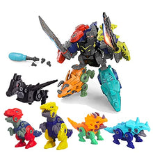 Load image into Gallery viewer, dmsbuy Kids Dinosaur Toys for 3 4 5 6 7 8 Years Old Boys 5 in 1 Take Apart Building Dinosaur Toys Set DIY Transform into Robot Toy Birthday for Toddlers
