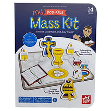 Load image into Gallery viewer, My Pop-Out Mass Kit | Unfold, Assemble, and Play Mass! | Board Book Alter with Popular Mass Accessories | Great Activity for Kids to Learn About Mass and Practice for First Communion
