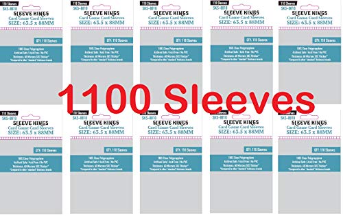 Sleeve Kings Card Game Card Sleeves 63.5 x 88 mm (10x110 Pack, 1100 Sleeves)