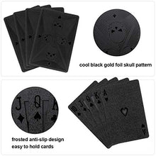 Load image into Gallery viewer, Joyoldelf Cool Black Playing Cards, Waterproof Playing Cards with Skull Pattern, Flexible Poker with Box, Great Magic Tricks Tool for Party and Game
