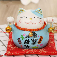 Load image into Gallery viewer, IMIKEYA Japanese Cat Piggy Bank Ceramic Neko Lucky Cat Coin Bank Feng Shui Piggy Box Luck and Fortune Collectible Figurine Statue for 2021 New Year Ornament(Blue)
