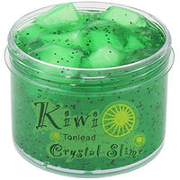Kiwi Green Clear Slime Crystal Putty 7oz Soft Jelly Clay Non-Sticky Slime Premade for Girls Boys, Crunchy Bubble Slime DIY Cotton Mud Stretchy Kids Toys Art Craft Birthday Party Favor