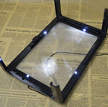 Load image into Gallery viewer, LED A4 Full Page Large Hands Free Magnifier 3X Magnifying Glass Lens Reading w/ Cord

