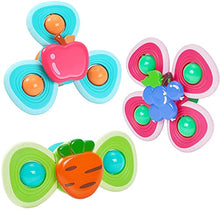 Load image into Gallery viewer, 3pcs Fruits Suction Cup Spinning Top Toy, Spin Sucker, Sensory Toys, Safe Interesting Table Sucker Gameplay Early Learner Toys for Kids Girls Boys
