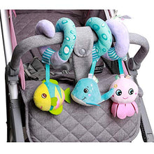 Load image into Gallery viewer, willway Hanging Toys for Stroller Car Seat Crib Mobile, Infant Baby Spiral Ocean Animal Activity Toys, Baby 0-6-12 Months Toy with BB Squeaker Whale Rattles Octopus

