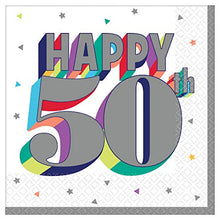 Load image into Gallery viewer, &quot;Happy 50th&quot; Birthday Luncheon Napkins, 6.5&quot; x 6.5&quot;, 16 Ct.
