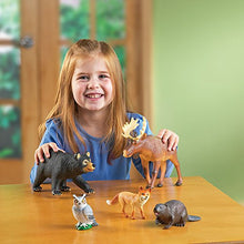 Load image into Gallery viewer, Learning Resources Jumbo Forest Animals I Bear, Moose, Beaver, Owl, and Fox, 5 Pieces, Ages 3+
