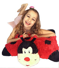 Load image into Gallery viewer, Lady Bug Zoopurr Pets 19&quot; Large, 2-in-1 Stuffed Animal and Pillow with Embroidered Eyes | Expandable Cushion | Premium Soft Plush Cute Toy Travel Comfort | Great Present for Toddlers &amp; Kids
