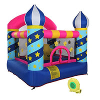 funchic Star Inflatable Bounce Castle House, Safety Jumping Slide Inflatable Bouncer House Kids Party Bouncy Play House with 350W Air Blower, Stakes, Repair Kits and Storage Bag