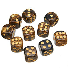 Load image into Gallery viewer, YXXJJ dice 10Pcs/Set New Modern Six Sided Game Dice Mixed Colored Dice Game Playing Dice for Easy to roll, not Easy to Damage (Color : Gold)
