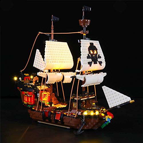 T-Club Led Light Kit for Lego 31109 Creator 3 in 1 Pirate Ship Inn & Skull Island Model Building Blocks(Not Include Lego Model)