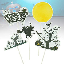 Load image into Gallery viewer, NUOBESTY 6PCS Halloween Cake Toppers Funny Ghost Wizard Bat Pumpkin Moon Cupcake Topper Creative Fruit Picks Halloween Cake Decor Supplies
