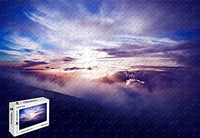 PigBangbang,20.6 X 15.1 Inch,Premium Basswood Large Size -Mountains Slope Clouds Sun Sunset - 500 Piece Jigsaw Puzzle