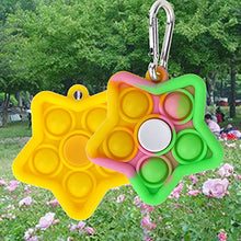 Load image into Gallery viewer, LGUIY 2pcs Fidget Spinners Toys Keychain Toy Push Bubble Gift Toys Set Fidget Ring Poppers Anxiety Stress Reliever Autism Squeeze Toy for Kids Teens Adults (Green Pink Yellow)

