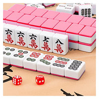 LMZZ First-Class Mahjong Brand Home Product, Medium-Large Mahjong Player, Free Tablecloth, Soft Bag (Color : Pink, Size : 44mm)