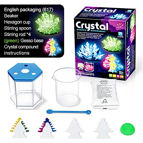 kekafu Crystal Growing Science Kit- Crystal Science Kits Green Color, Kid DIY Kit Science Experiments Educational Gift, Craft Stuff Toys for Teens Boys and Girls DIY Stem Projects Homeschool Geology