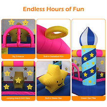 Load image into Gallery viewer, funchic Star Inflatable Bounce Castle House, Safety Jumping Slide Inflatable Bouncer House Kids Party Bouncy Play House with 350W Air Blower, Stakes, Repair Kits and Storage Bag
