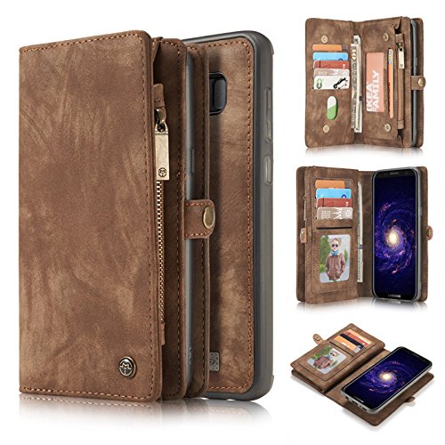 Hulorry Samsung S8 Case for Women, Wallet Case with Card Slots Money Pocket PU Leather Shockproof Protection Case Drop Resistant Cover Smart Heavy Duty Sleeve for Samsung Galaxy S8