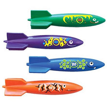 Load image into Gallery viewer, SwimWays Toypedo Bandits Pool Diving Toys - Sinking Torpedo Swim Toys - Pack of 4
