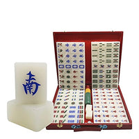 XIAOQIU Mahjong Sets Chinese Chinese Mahjong Game Set, 40mm Tile with Wooden Box, 144+2 Tiles, 3 Dice for Chinese Style Gameplay Only Mah Jongg Set
